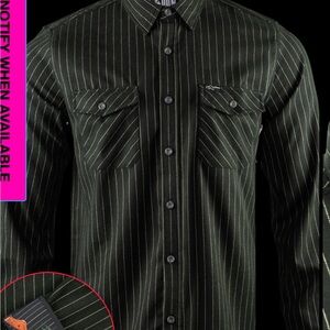 Stylish Green Striped Button Down Shirt
